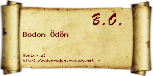 Bodon Ödön névjegykártya